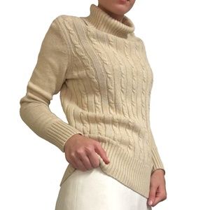 LOFT Beige Turtleneck Sweater Size S